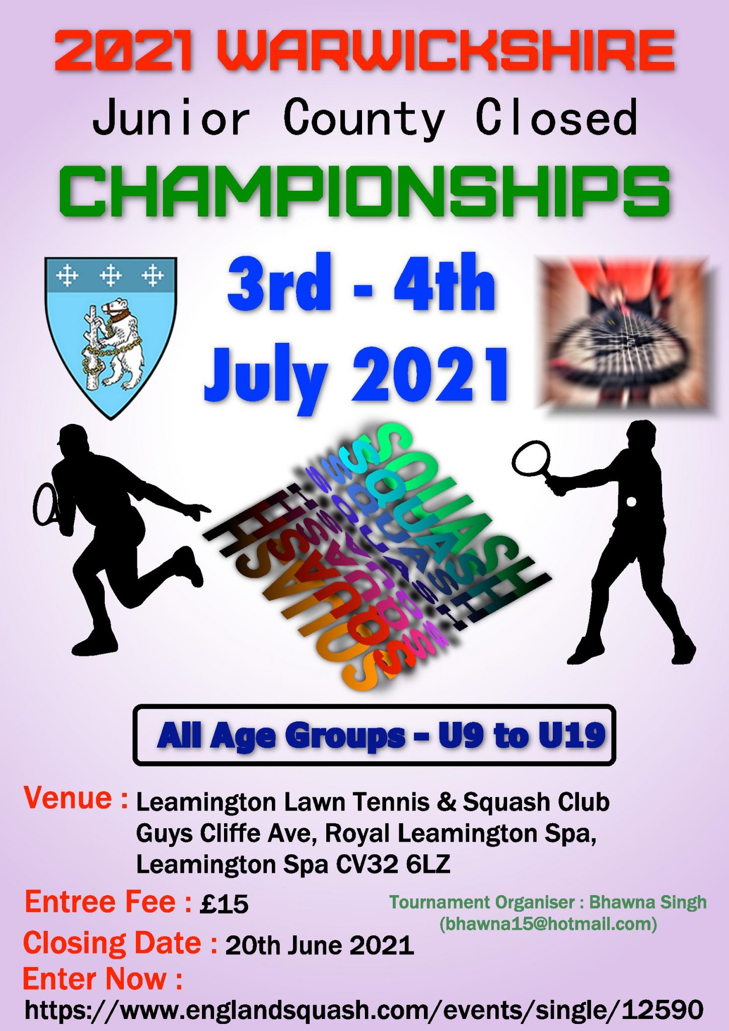 Junior County Closed 2021 Warwickshire Squash